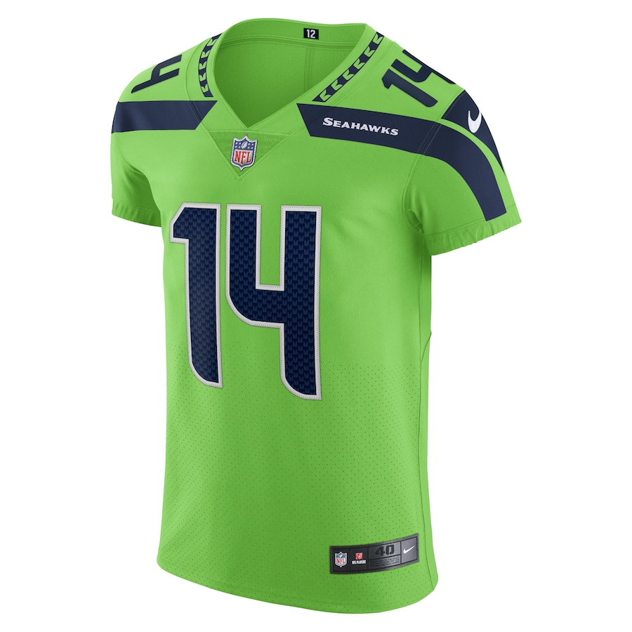 Mens Seattle Seahawks DK Metcalf Neon Green Alternate Vapor Elite Player Jersey