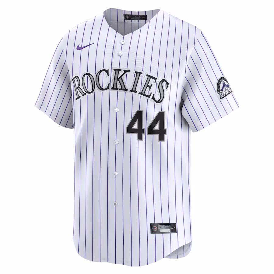 Youth Colorado Rockies Elehuris Montero Nike White Home Limited Player Jersey