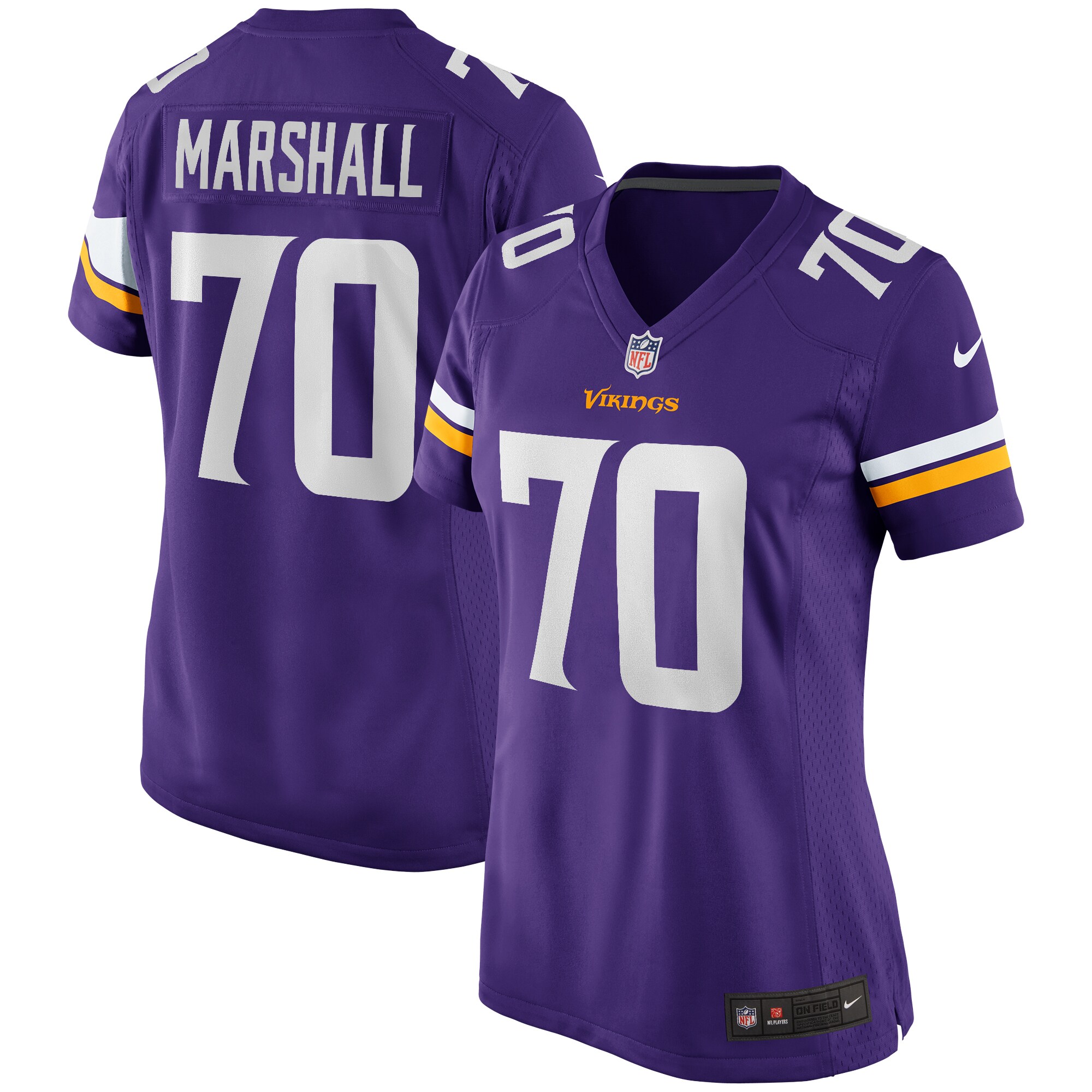 Jim Marshall Minnesota Vikings Women's Game Retired Player Jersey - Purple