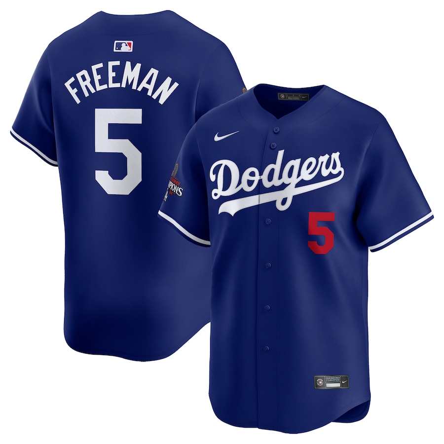 Freddie Freeman Los Angeles Dodgers Nike 2024 World Series Champions Alternate Limited Player Jersey - Royal