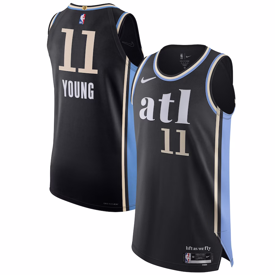 Men's Atlanta Hawks Trae Young Nike Black Authentic Jersey - City Edition