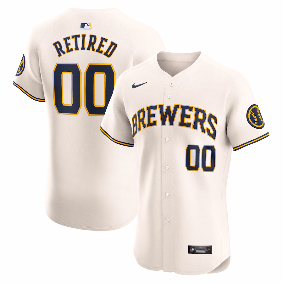 Youth Milwaukee Brewers Nike Cream Home Elite Pick-A-Player Retired Roster Jersey