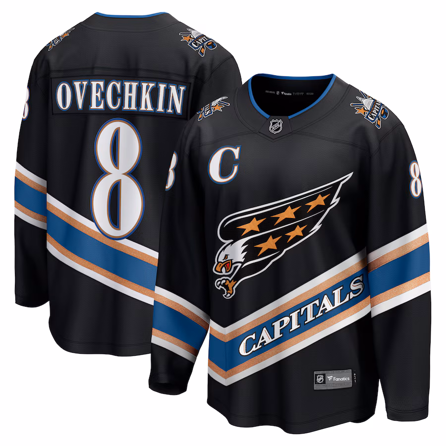 Alexander Ovechkin Washington Capitals Fanatics Alternate 50th Anniversary Premier Breakaway Player Jersey - Black
