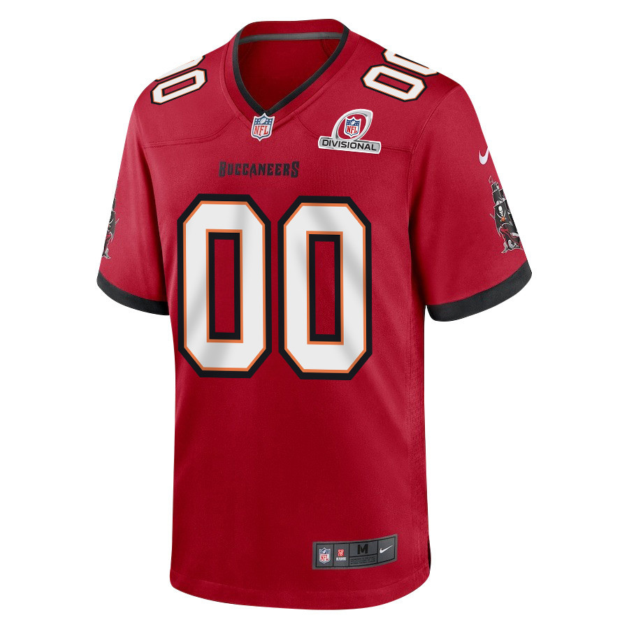 Tampa Bay Buccaneers 2024 Divisional Patch Game Men Custom Jersey - Red