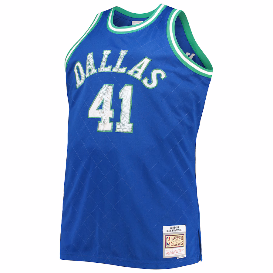 Men's Dallas Mavericks Dirk Nowitzki Mitchell & Ness Blue Big & Tall 1998-99 NBA 75th Anniversary Diamond Swingman Jersey