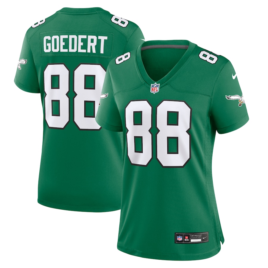 Womens Philadelphia Eagles Dallas Goedert Kelly Green Alternate Game Jersey