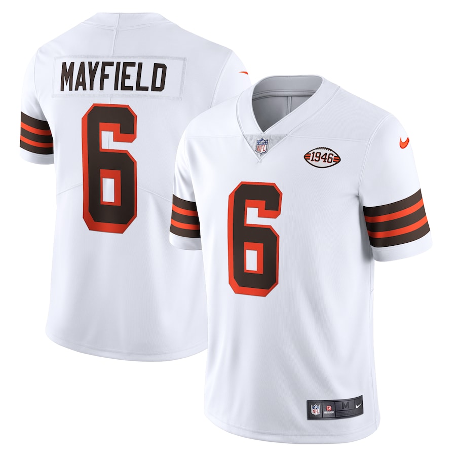 Mens Cleveland Browns Baker Mayfield White 1946 Collection Alternate Vapor Limited Jersey