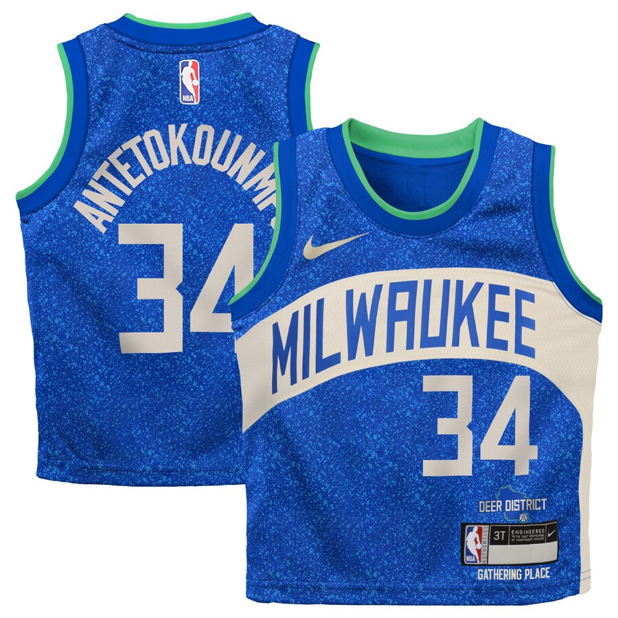 Infant Milwaukee Bucks Giannis Antetokounmpo Nike Royal 2023/24 Swingman Replica Jersey - City Edition