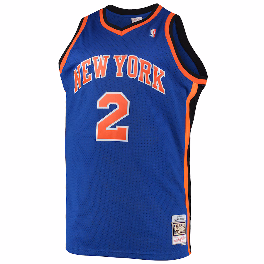 Men's Larry Johnson New York Knicks Mitchell & Ness Blue Big & Tall Hardwood Classics Swingman Jersey
