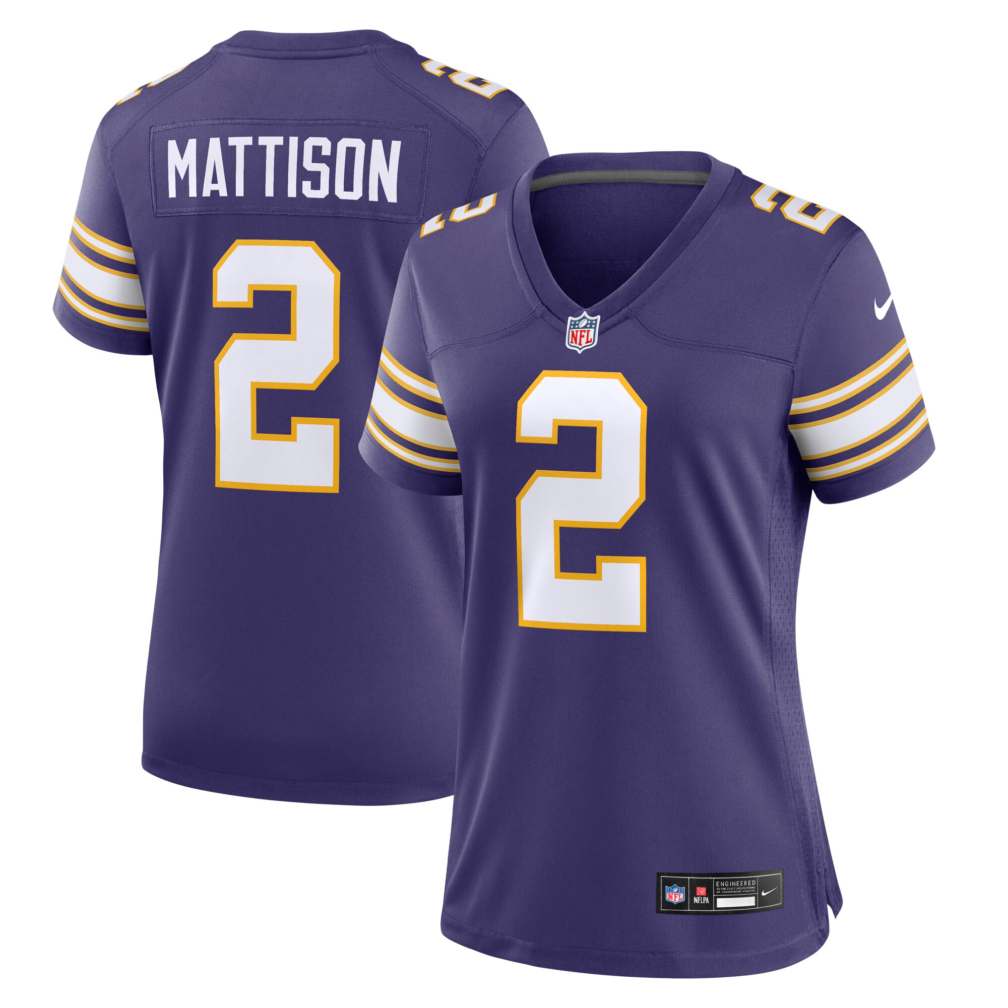Alexander Mattison Minnesota Vikings Women's Classic Player Game Jersey - Purple