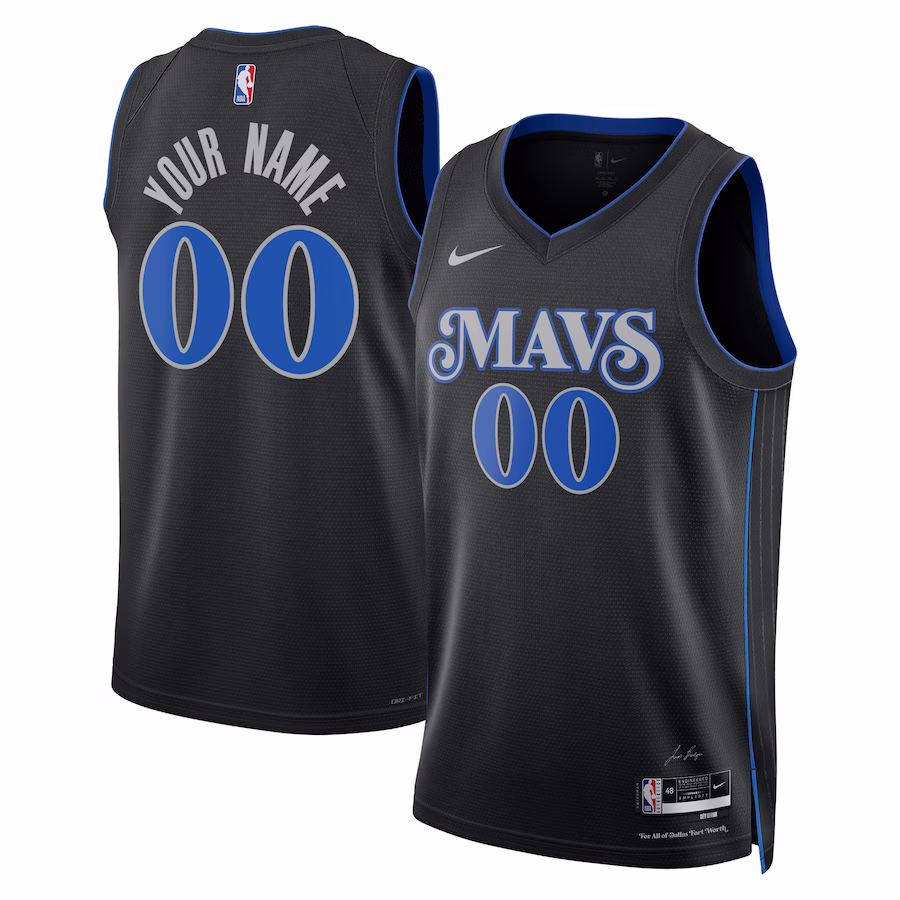 Unisex Dallas Mavericks Nike Black 2023/24 Custom Swingman Jersey - City Edition