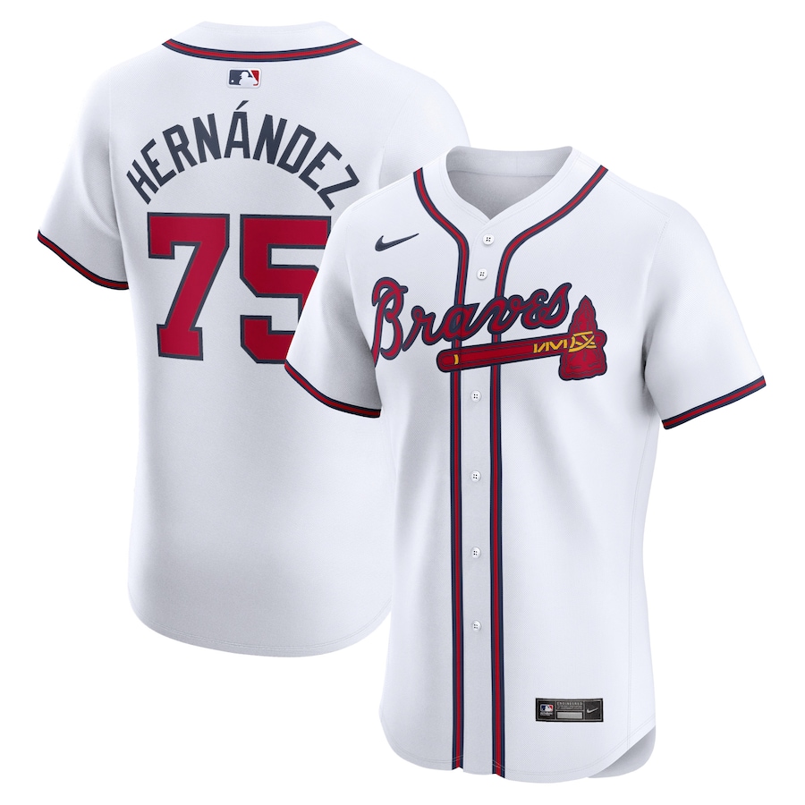 Youth Atlanta Braves Daysbel Hernandez Nike White Home Elite Player Jersey