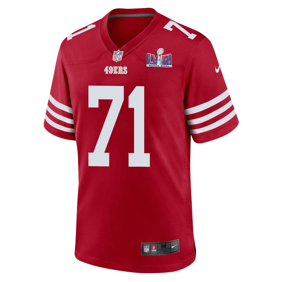 Trent Williams 71 Signed San Francisco 49ers Super Bowl LVIII Game Men Jersey - Scarlet