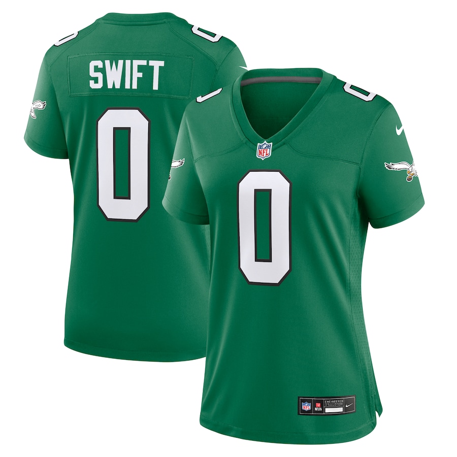 Womens Philadelphia Eagles DAndre Swift Kelly Green Alternate Game Jersey