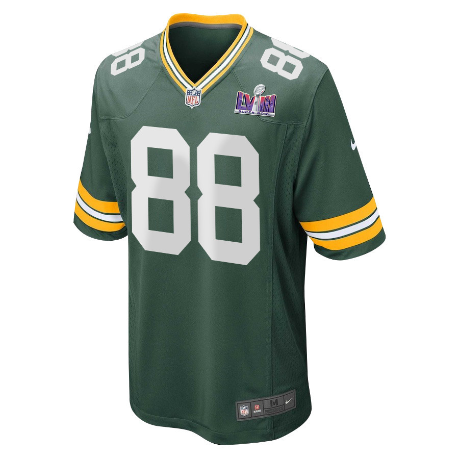 Luke Musgrave 88 Signed Green Bay Packers Super Bowl LVIII Game Men Jersey - Green
