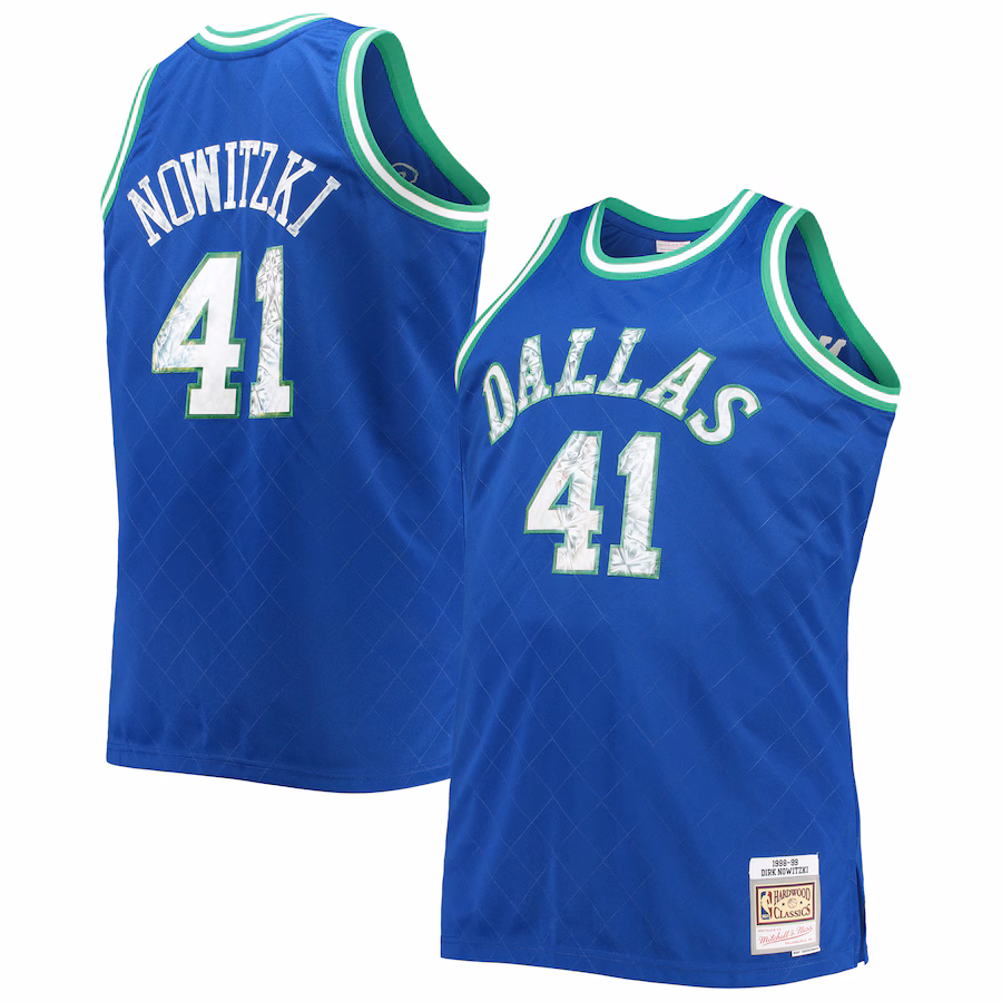 Men's Dallas Mavericks Dirk Nowitzki Mitchell & Ness Blue Big & Tall 1998-99 NBA 75th Anniversary Diamond Swingman Jersey