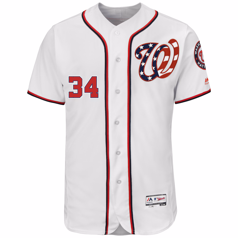 Youth Washington Nationals Bryce Harper Majestic White 2017 Flex Base Authentic Jersey