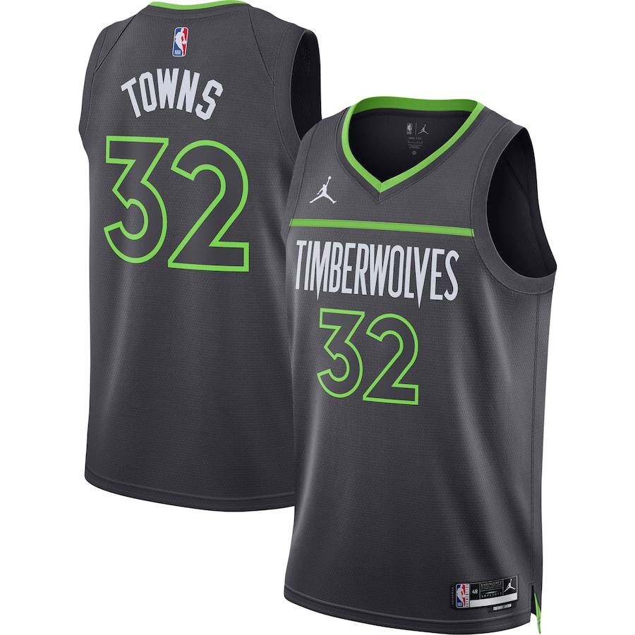 Unisex Minnesota Timberwolves Karl-Anthony Towns Jordan Brand Charcoal Jersey