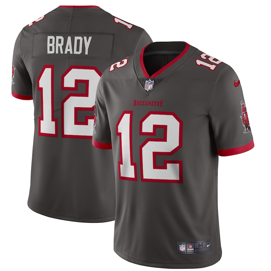 Mens Tampa Bay Buccaneers Tom Brady Pewter Alternate Vapor Limited Jersey