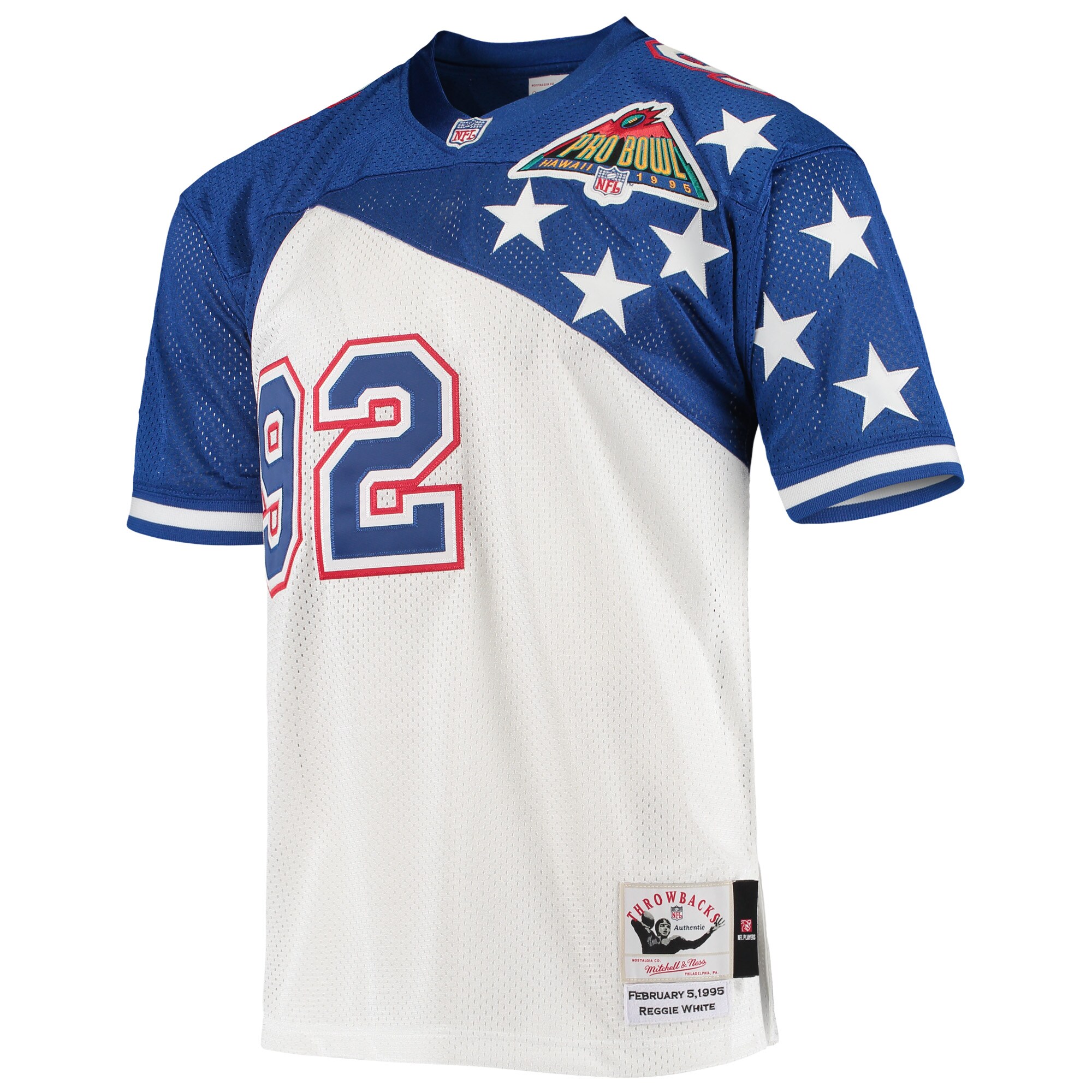 Reggie White NFC Mitchell & Ness 1995 Pro Bowl Authentic Jersey - White\/Blue