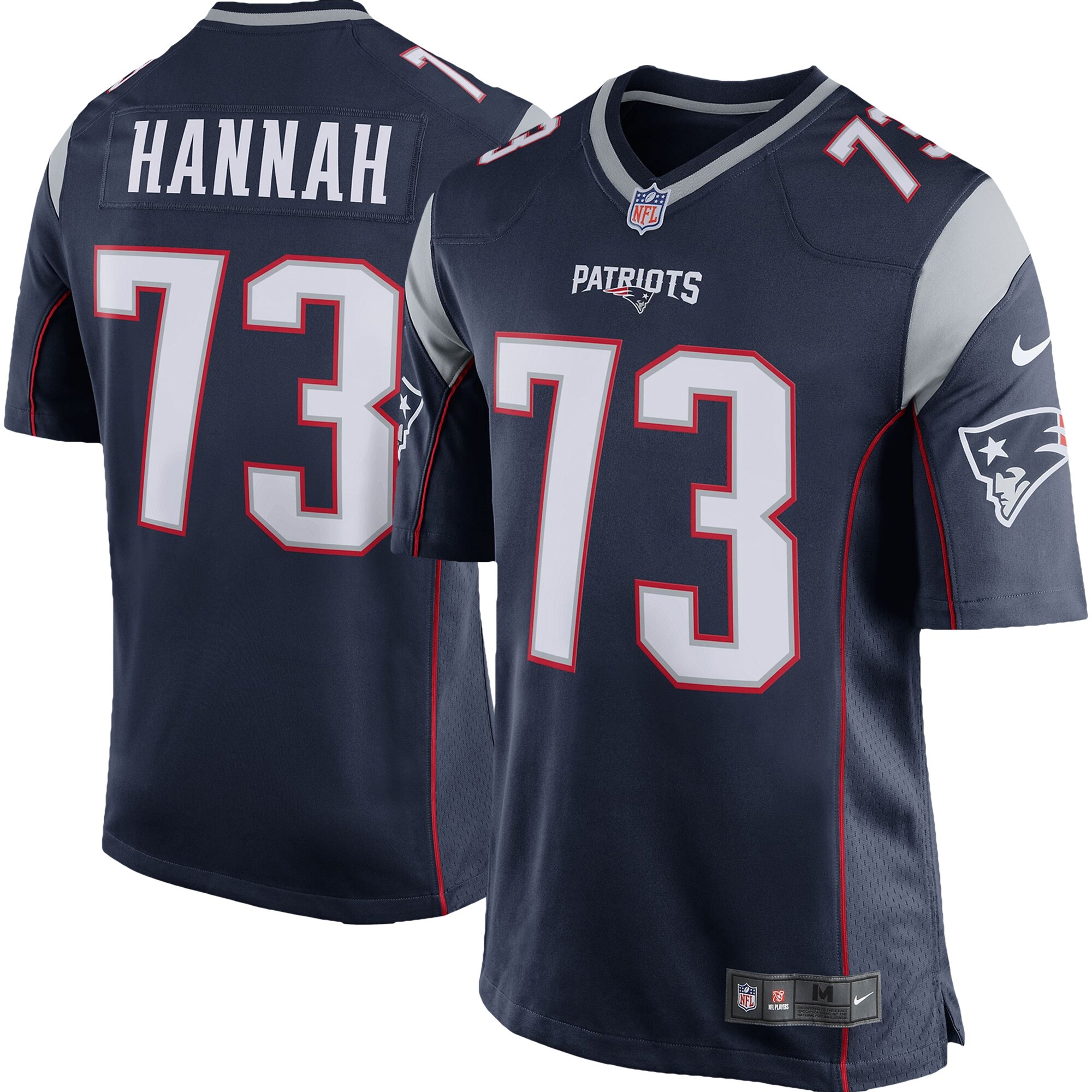 John Hannah New England Patriots Retired Player Game Jersey - Navy Blue