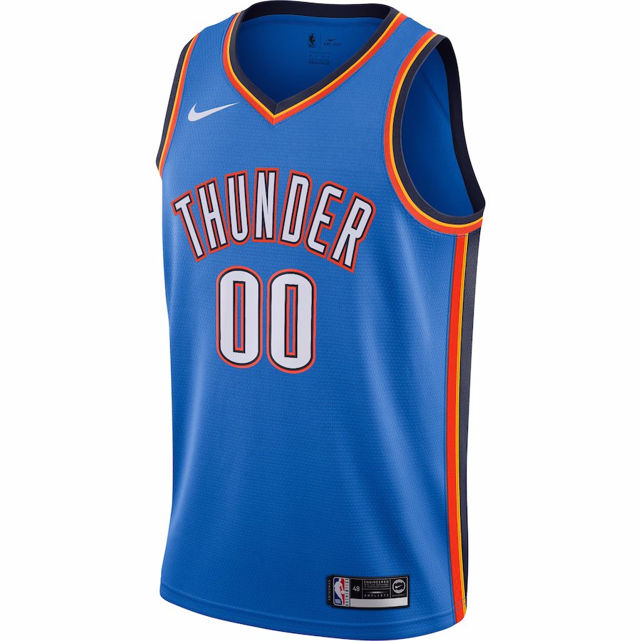 Men's Oklahoma City Thunder Nike Blue Custom Swingman Jersey - Icon Edition