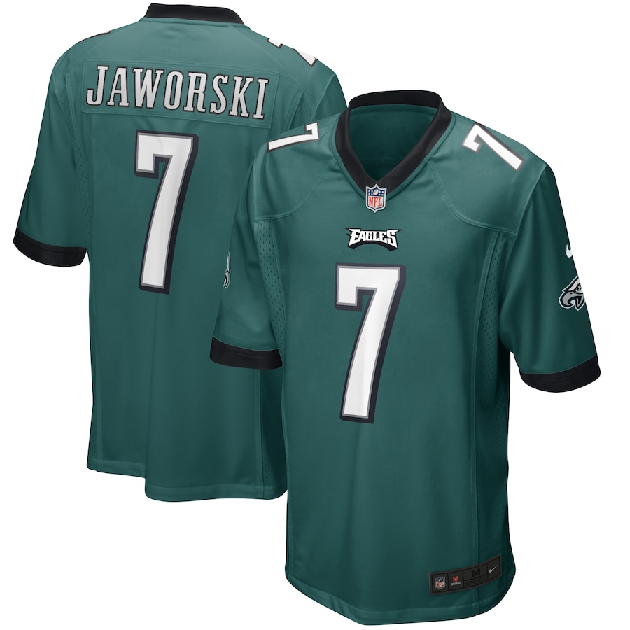 Mens Philadelphia Eagles Ron Jaworski Midnight Green Game Retired Player Jersey