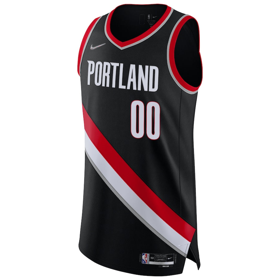 Mens Portland Trail Blazers Black 2021/22 Diamond Authentic Custom Jersey