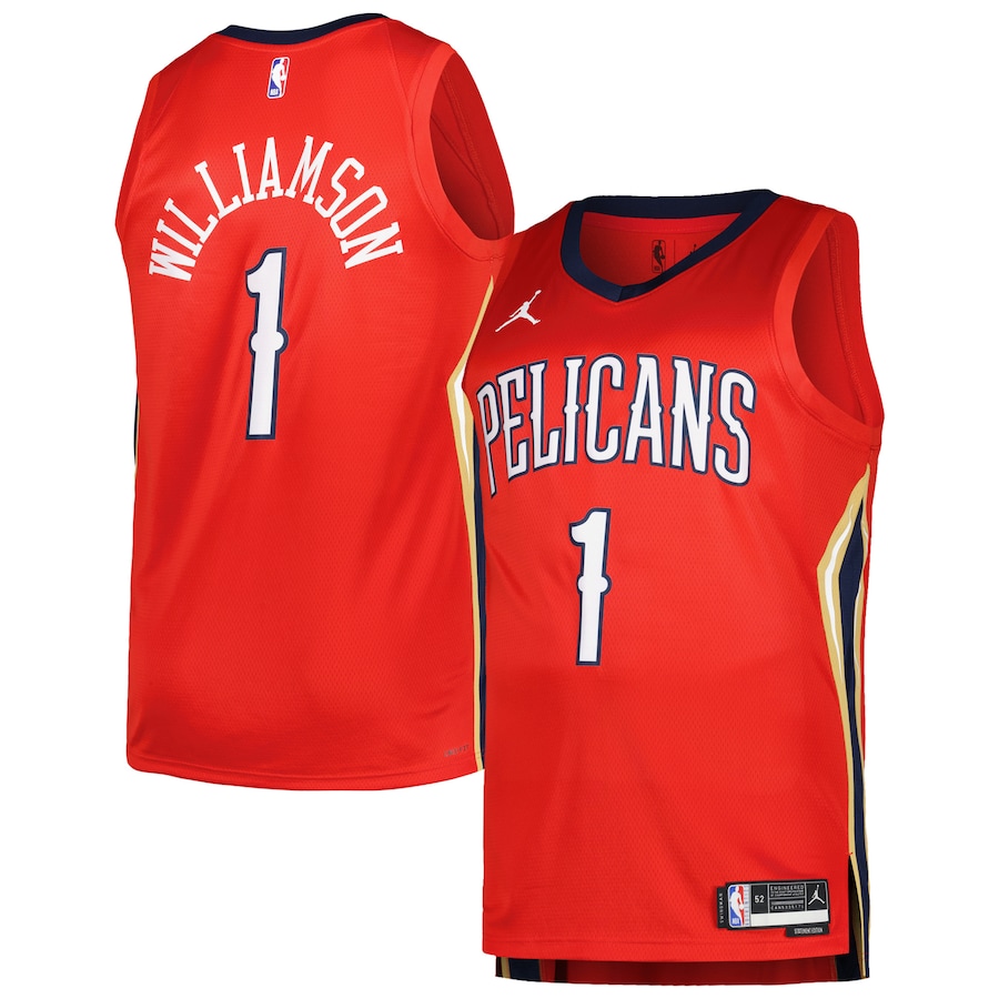Men's New Orleans Pelicans Zion Williamson Jordan Brand Red Player Jersey