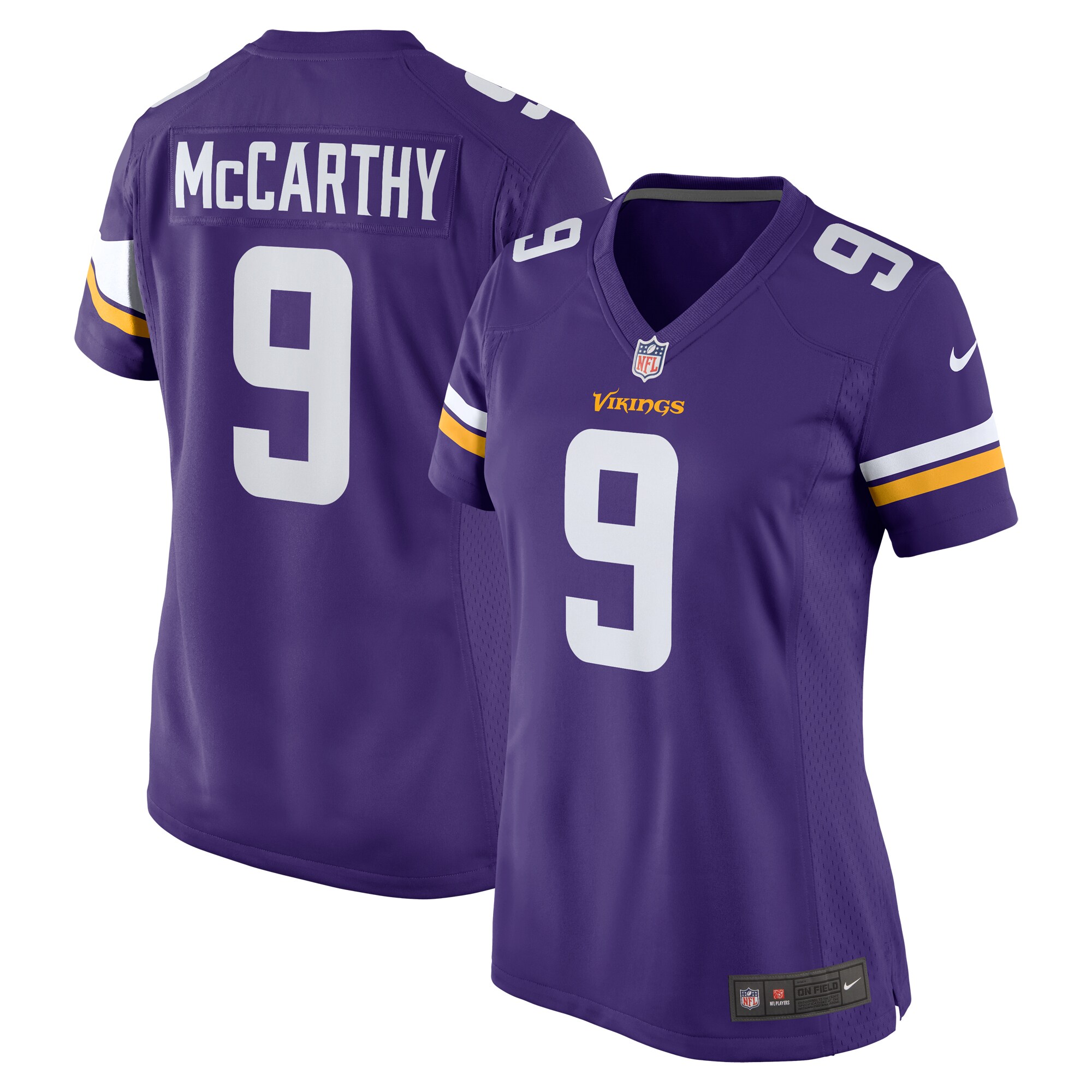 J.J. McCarthy Minnesota Vikings Women's 2024 NFL Draft First Round Pick Player Game Jersey - Purple