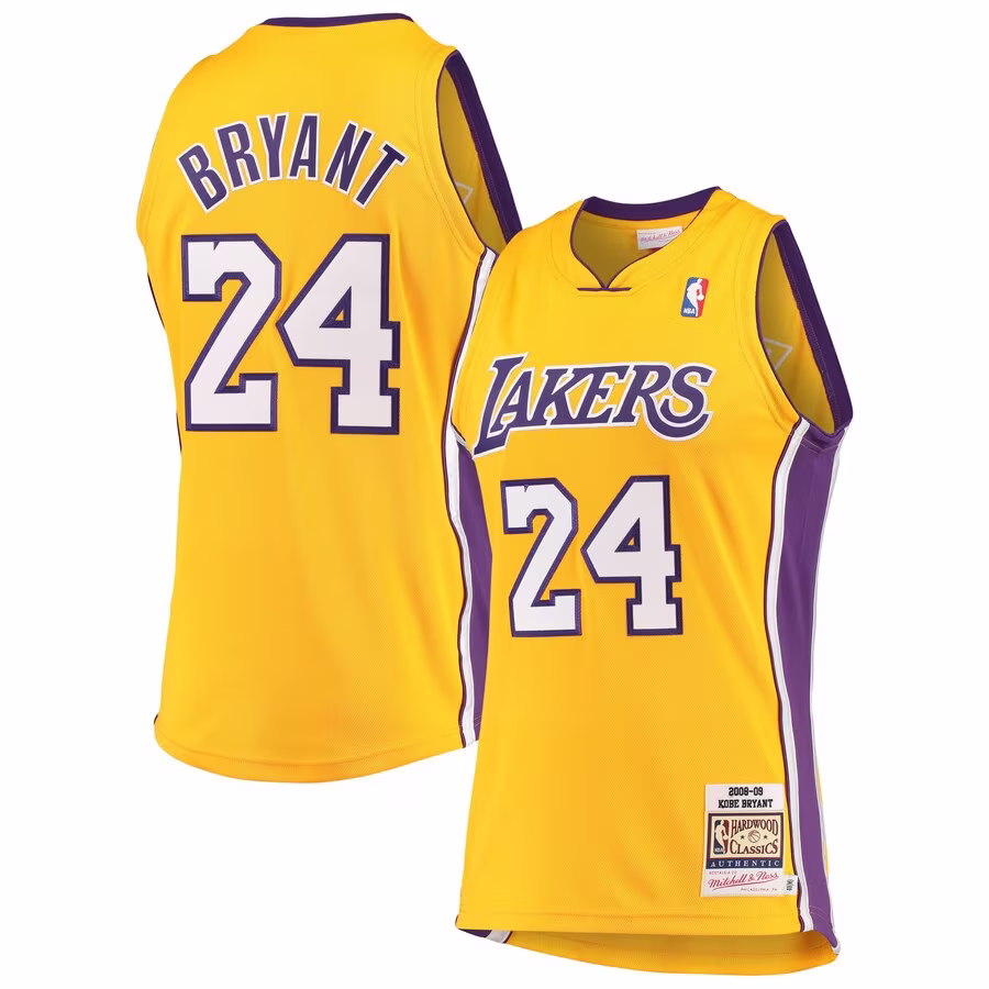 Kobe Bryant Hardwood Classics 2008-09 Authentic Jersey By Mitchell & Ness - Gold - Mens