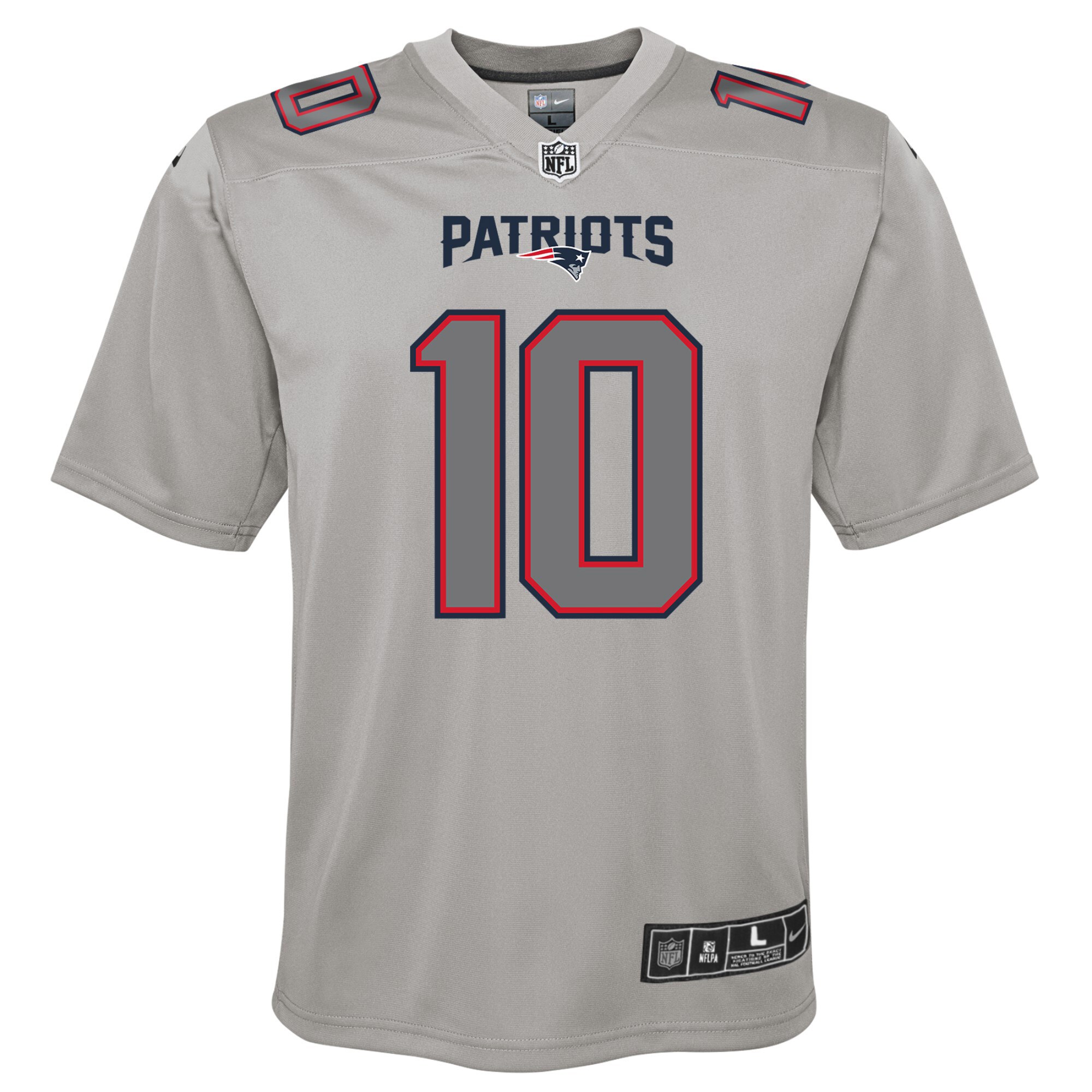 Mac Jones New England Patriots Youth Atmosphere Fashion Game Jersey - Gray