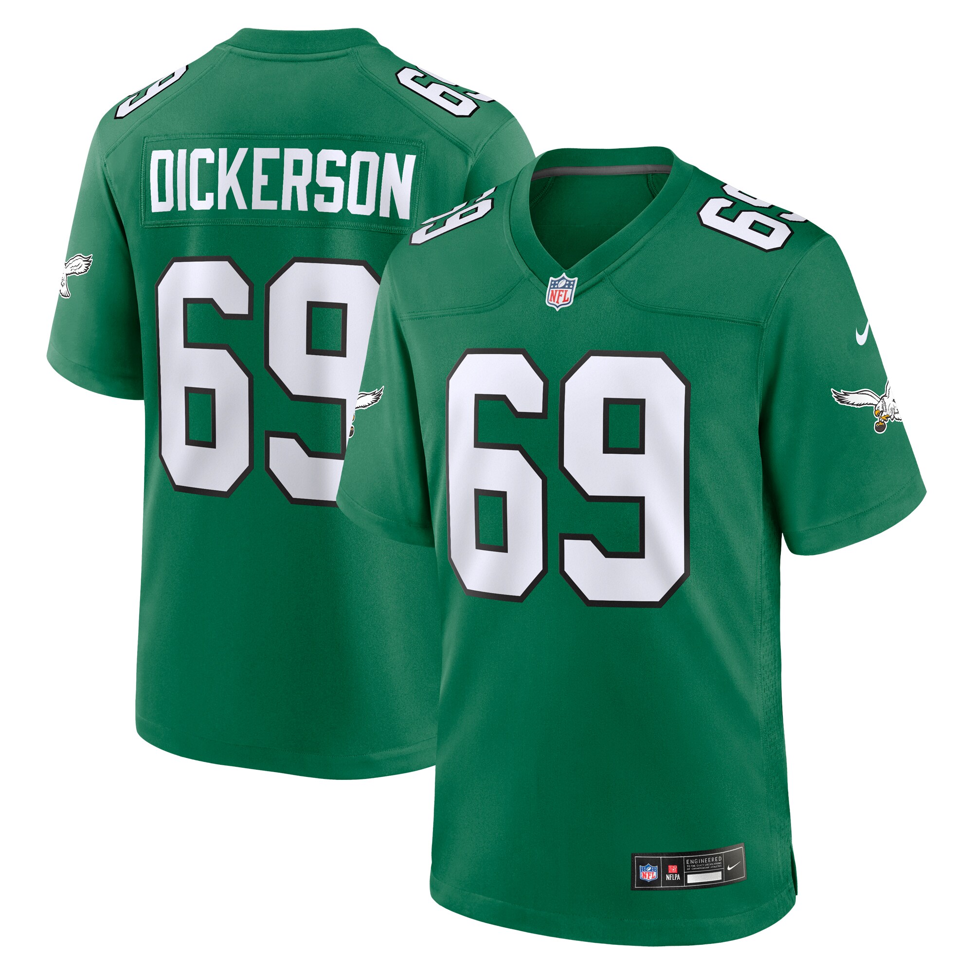 Landon Dickerson Philadelphia Eagles Alternate Game Jersey - Kelly Green