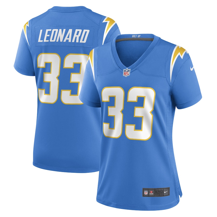 Womens Los Angeles Chargers Deane Leonard Powder Blue Game Player Jersey