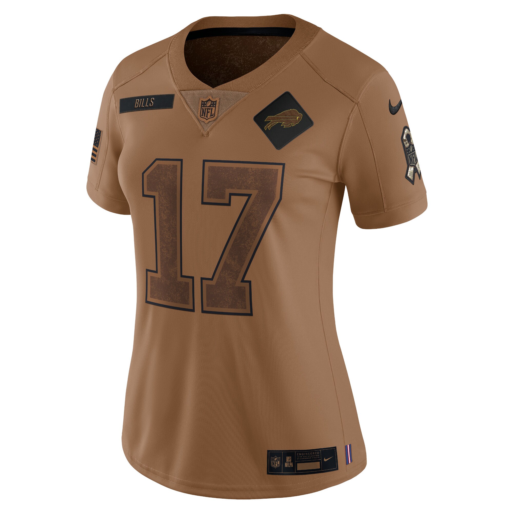 Josh Allen Buffalo Bills Women's 2023 Salute To Service Limited Jersey - Brown