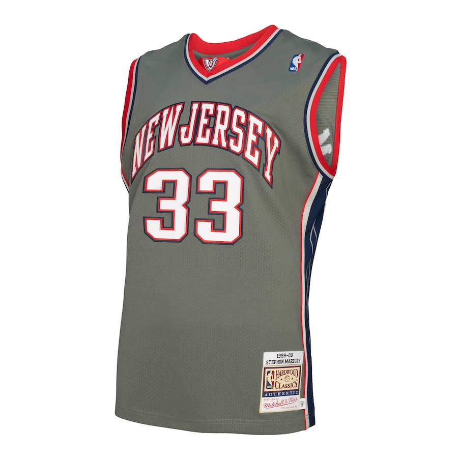 Men's New Jersey Nets Stephon Marbury Mitchell & Ness Gray 1999/00 Authentic Player Jersey