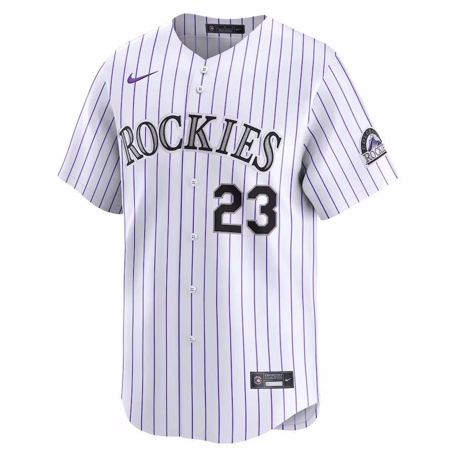 Men's Colorado Rockies Kris Bryant Nike White Home Limited Player Jersey