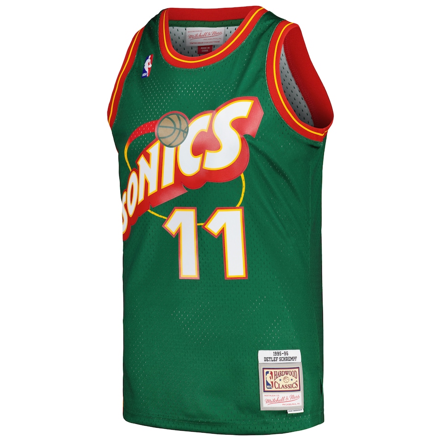 Men's Seattle SuperSonics Detlef Schrempf Mitchell & Ness Green Hardwood Classics Swingman Jersey