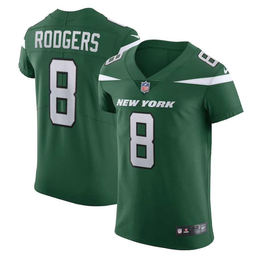 Mens New York Jets Aaron Rodgers Gotham Green Alternate Vapor F.U.S.E. Elite Jersey