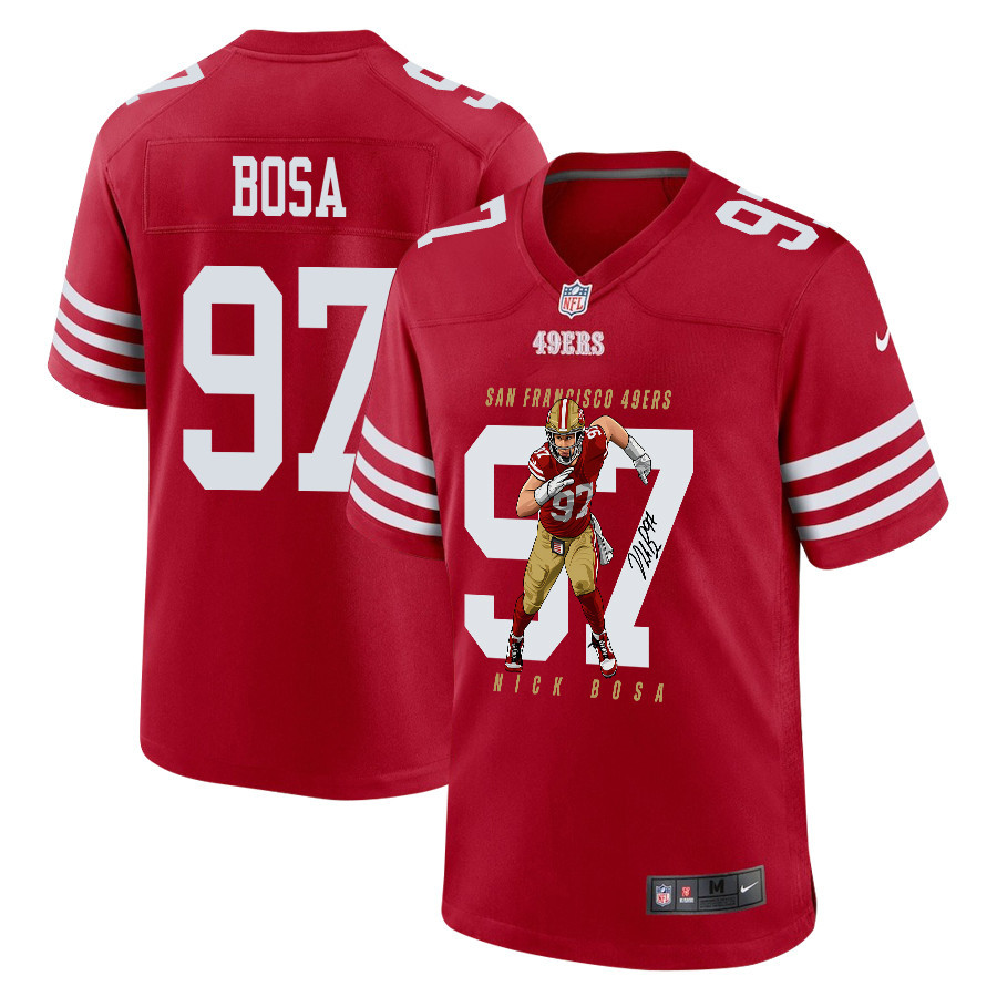 Nick Bosa 97 San Francisco 49ers Run Bosa Run Game Men Jersey - Scarlet