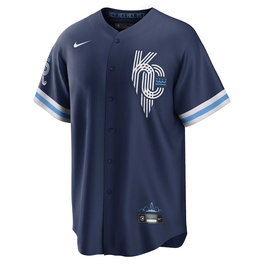 Men's Kansas City Royals Bo Jackson Navy City Connect Replica Player Jersey