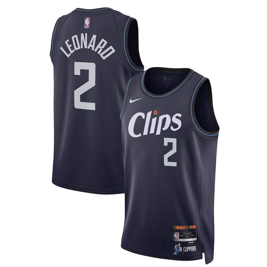Unisex LA Clippers Kawhi Leonard Nike Navy 2023/24 Swingman Jersey - City Edition