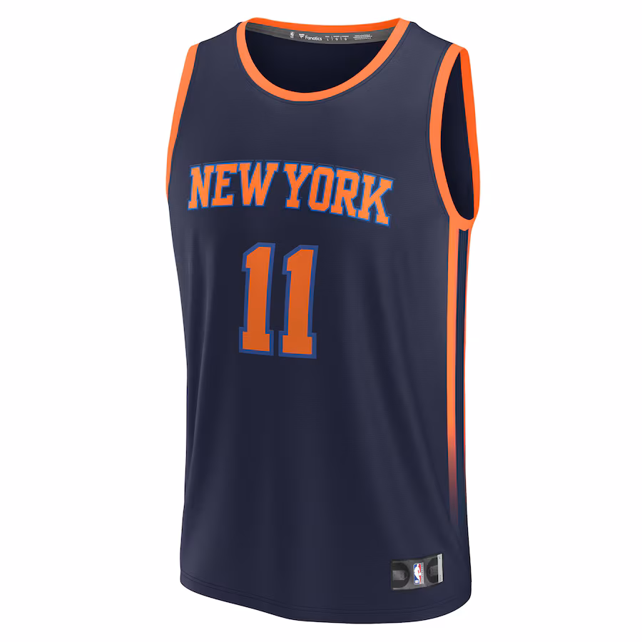 Jalen Brunson New York Knicks Fanatics Fast Break Replica Player Jersey - Statement Edition - Navy