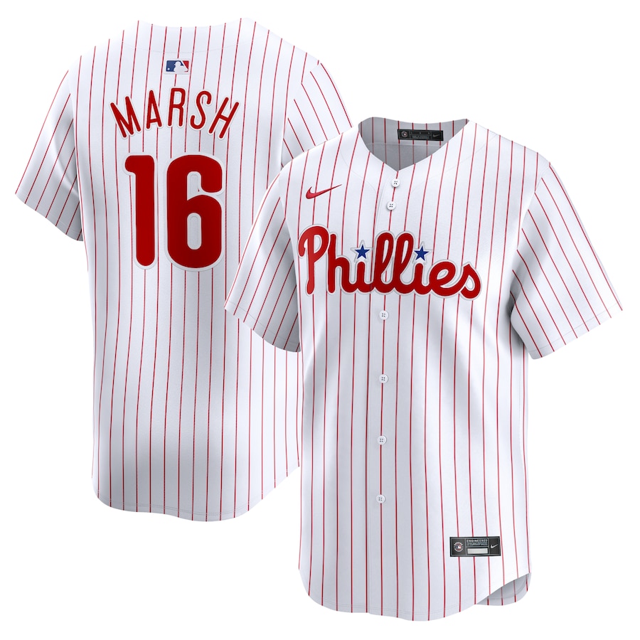 Men's Philadelphia Phillies Brandon Marsh White Home Limited Player Jersey
