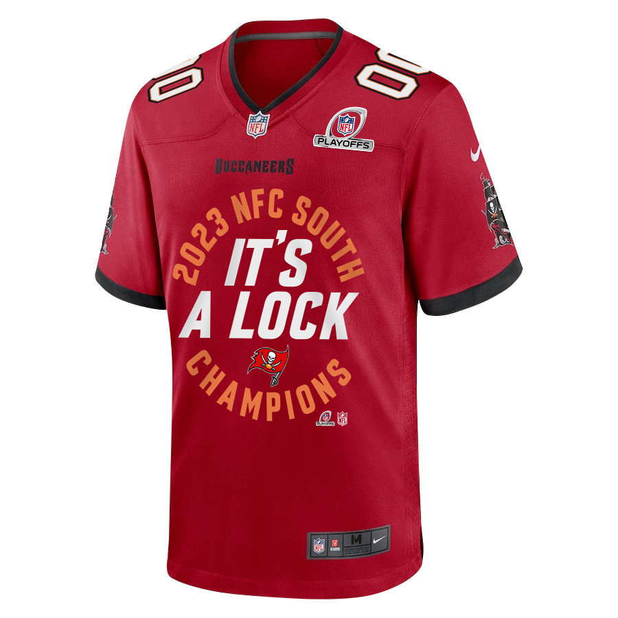 Tampa Bay Buccaneers 2023 NFC South Division Champions Locker Room Trophy Game Men Custom Jersey - Red