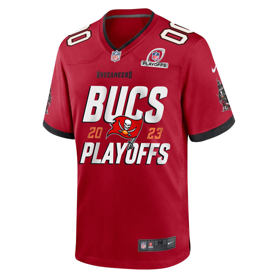 Tampa Bay Buccaneers 2023 Playoffs Iconic Game Men Custom Jersey - Red