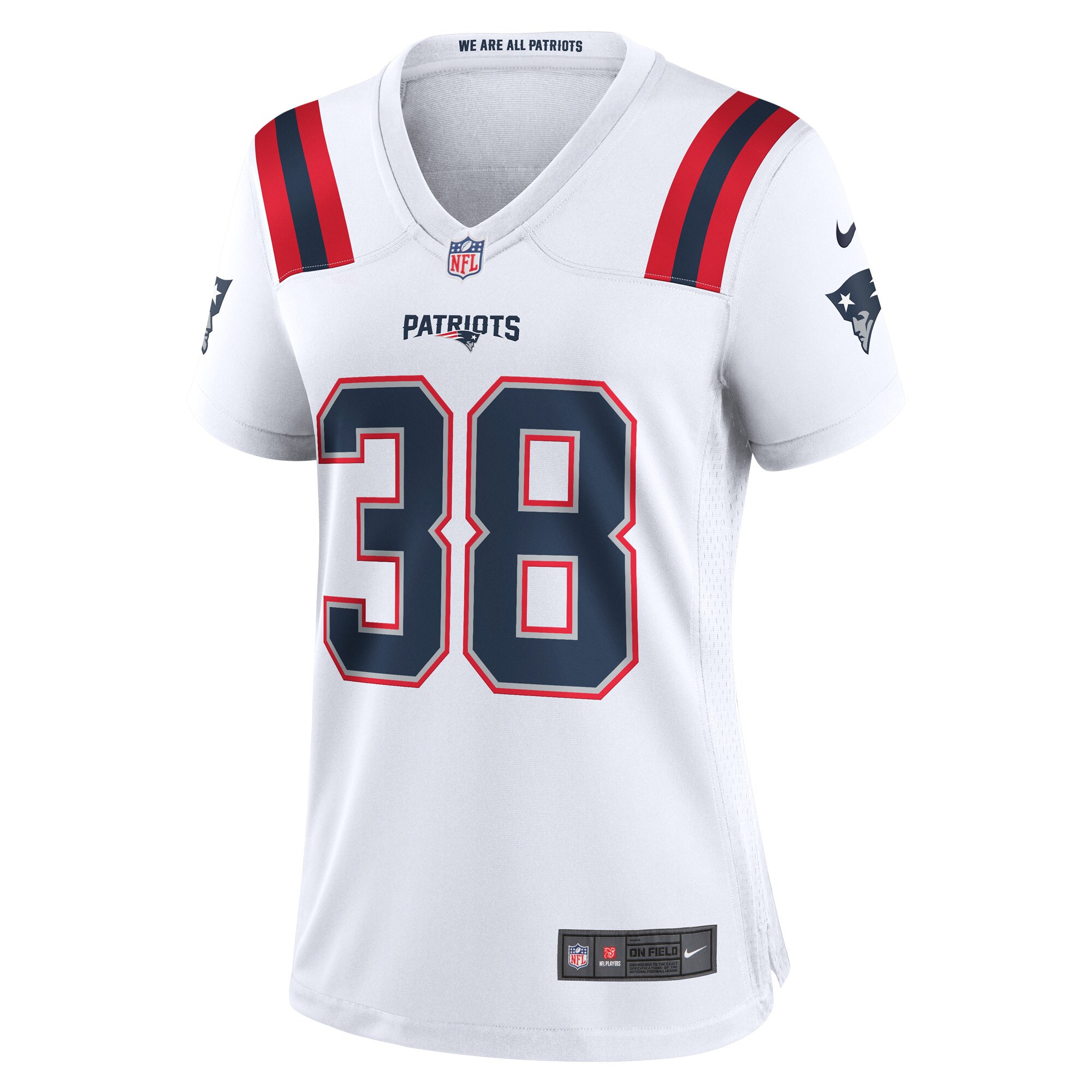 Rhamondre Stevenson New England Patriots Women's Game Player Jersey - White