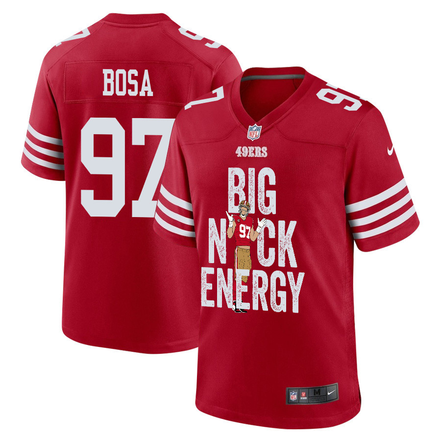 Nick Bosa 97 San Francisco 49ers Big Nick Energy Game Men Jersey - Scarlet