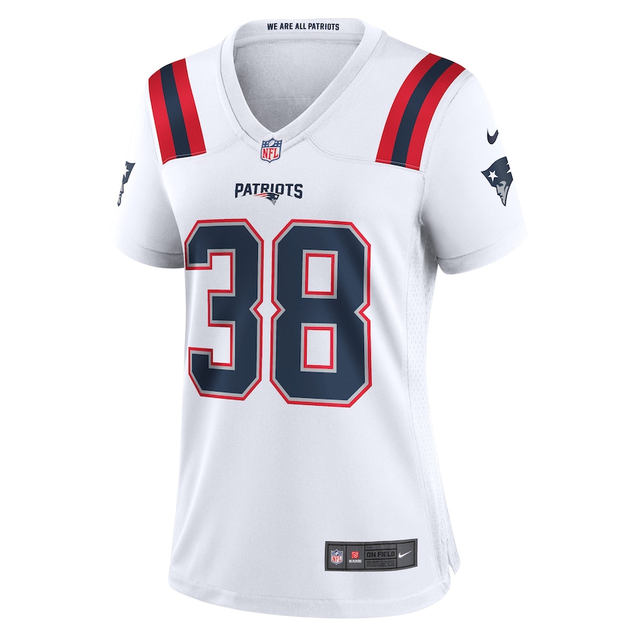 Womens New England Patriots Rhamondre Stevenson White Game Player Jersey