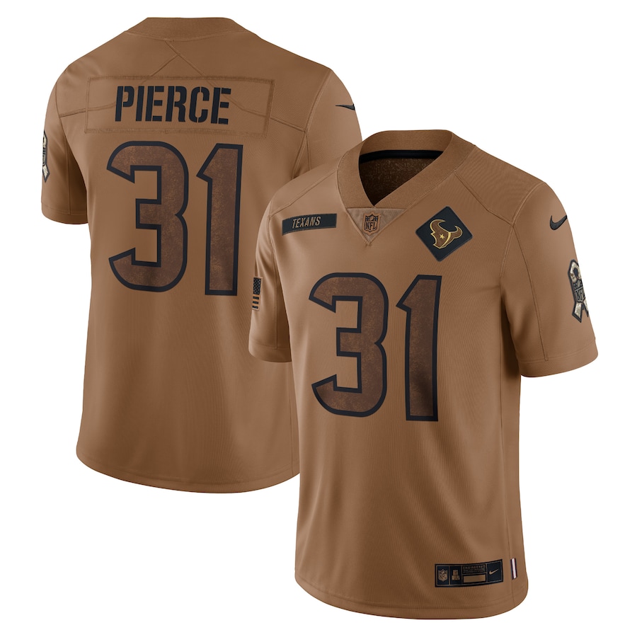 Mens Houston Texans Dameon Pierce Brown 2023 Salute To Service Limited Jersey